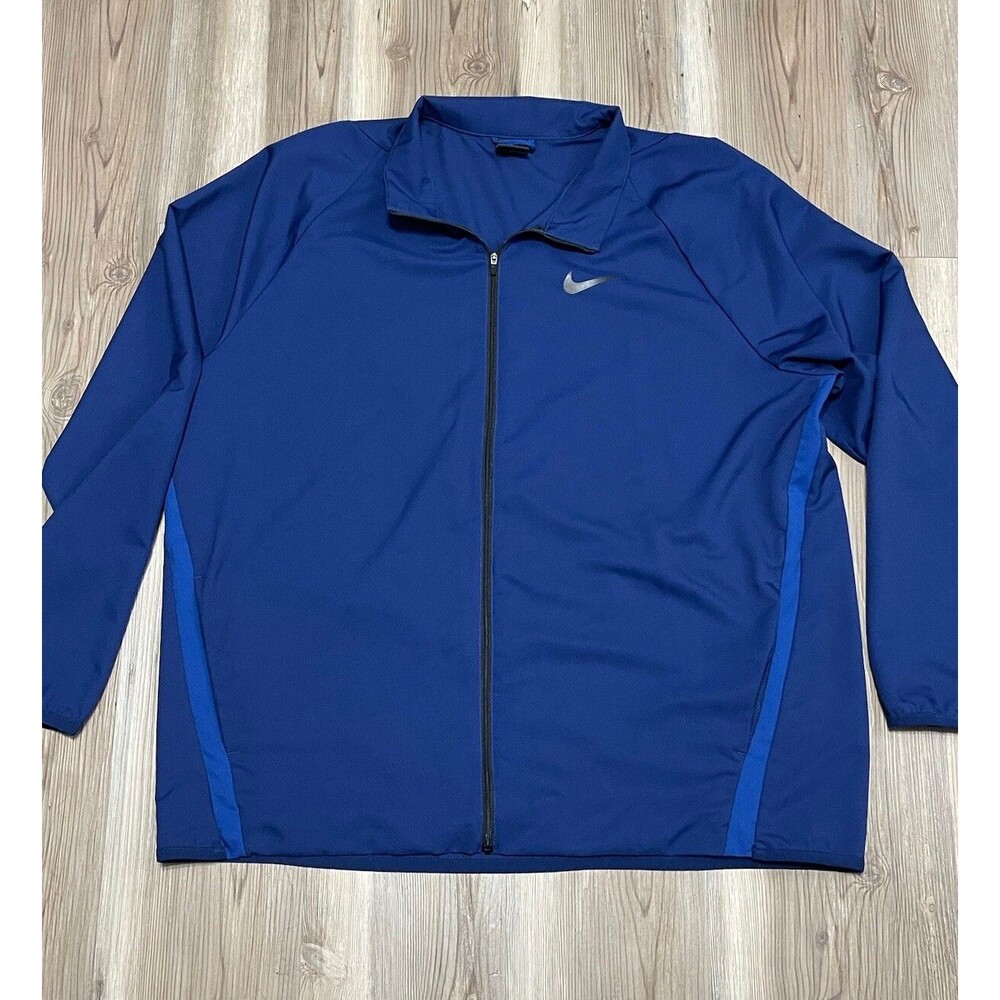 Nike Dri-Fit Mens 2XL Blue Full-Zip Training Jacket 928010-492 Pockets